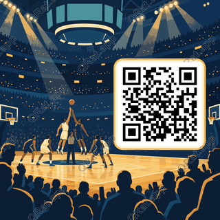 Arena Tipoff Under the Lights artwork with a customizable QR code area