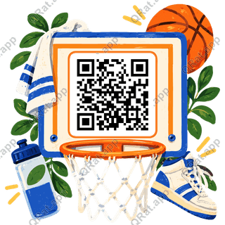 Painted Backboard Frame artwork with a customizable QR code area