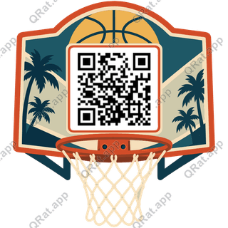 Backboard and Rim Frame artwork with a customizable QR code area