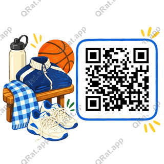 Basketball Bench Kit artwork with a customizable QR code area