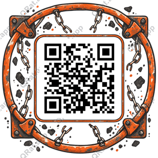 Street Chain-Net Frame artwork with a customizable QR code area
