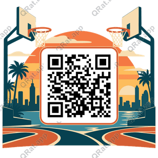 City Hoop Skyline Frame artwork with a customizable QR code area