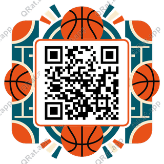 Court Key Geometry Frame artwork with a customizable QR code area