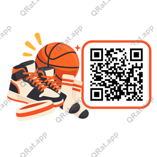 Basketball Equipment Set artwork with a customizable QR code area