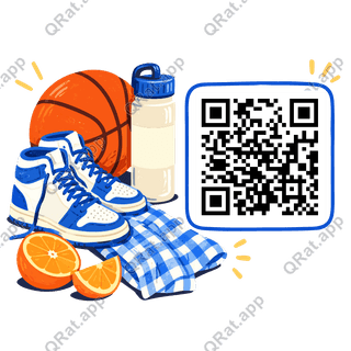 Basketball Game-Day Essentials artwork with a customizable QR code area