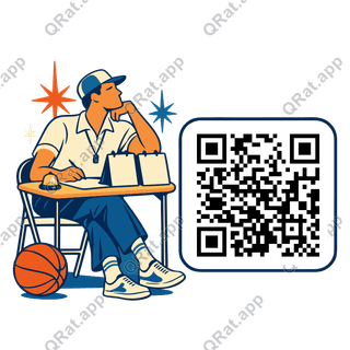 Courtside Scorekeeper artwork with a customizable QR code area