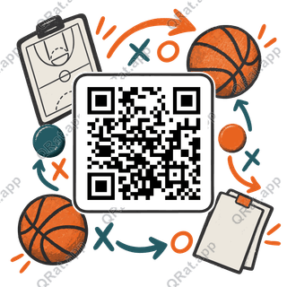 Shot-Chart Magnet Frame artwork with a customizable QR code area