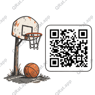 Street Hoop and Ball artwork with a customizable QR code area