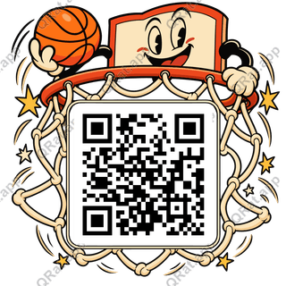 Swishing Net Spectacle Frame artwork with a customizable QR code area