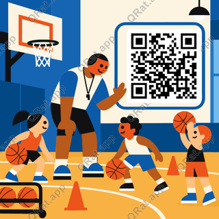 Geometric Youth Practice artwork with a customizable QR code area