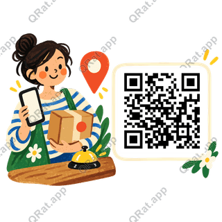 Click-and-Collect Phone artwork with a customizable QR code area
