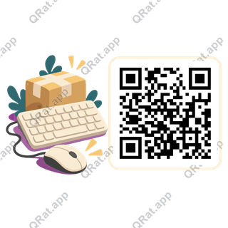 Keyboard Parcel artwork with a customizable QR code area