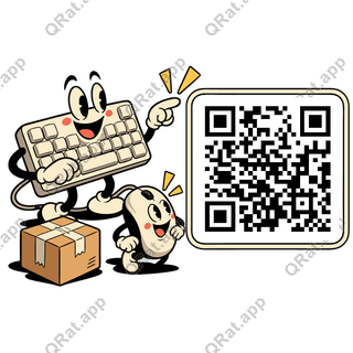 Keyboard Parcel artwork with a customizable QR code area