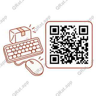 Keyboard Parcel artwork with a customizable QR code area