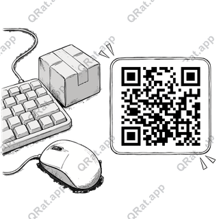 Keyboard Parcel artwork with a customizable QR code area