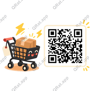 Lightning Cart artwork with a customizable QR code area