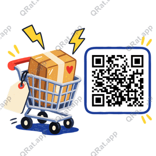 Lightning Cart artwork with a customizable QR code area