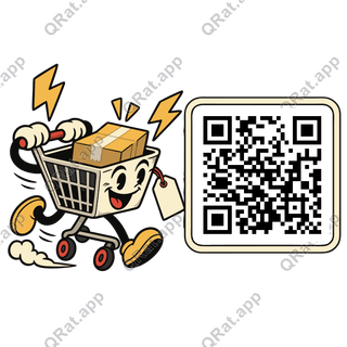 Lightning Cart artwork with a customizable QR code area