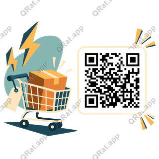 Lightning Cart artwork with a customizable QR code area