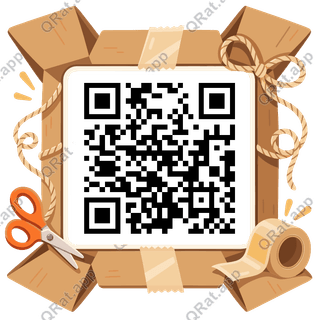 Parcel-Tape Frame artwork with a customizable QR code area