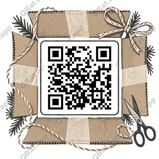 Parcel-Tape Frame artwork with a customizable QR code area