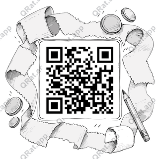 Receipt-Roll Frame artwork with a customizable QR code area