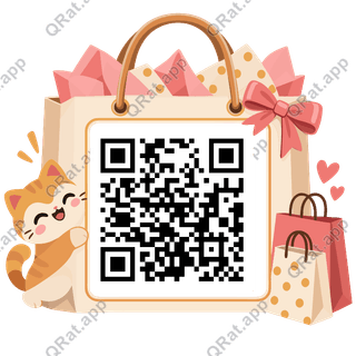 Shopping-Bag Handle Frame artwork with a customizable QR code area