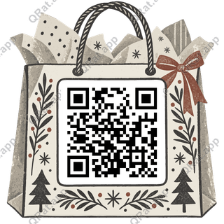Shopping-Bag Handle Frame artwork with a customizable QR code area