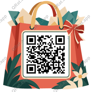 Shopping-Bag Handle Frame artwork with a customizable QR code area