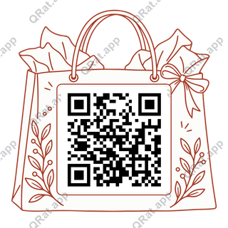 Shopping-Bag Handle Frame artwork with a customizable QR code area