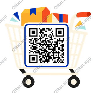 Shopping-Cart Rail Frame artwork with a customizable QR code area