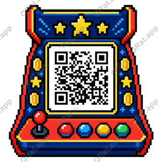 Arcade Cabinet Frame artwork with a customizable QR code area