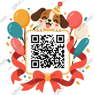 Geometric Balloon Frame artwork with a customizable QR code area