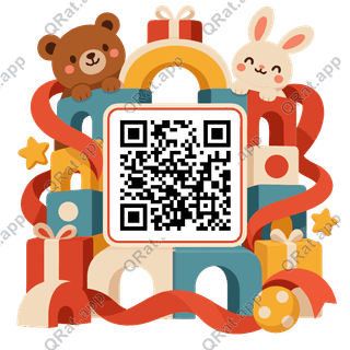 Birthday Blocks Frame artwork with a customizable QR code area