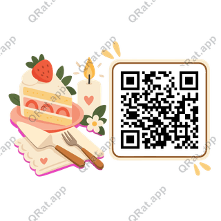 Cake Server artwork with a customizable QR code area