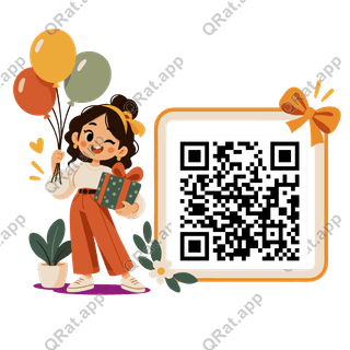 Birthday Host artwork with a customizable QR code area