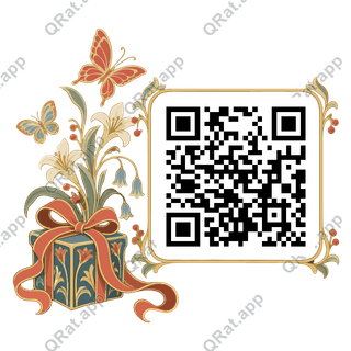 Butterfly Gift artwork with a customizable QR code area