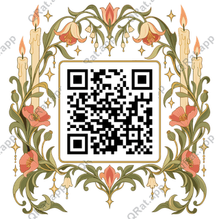 Candle Arch Frame artwork with a customizable QR code area