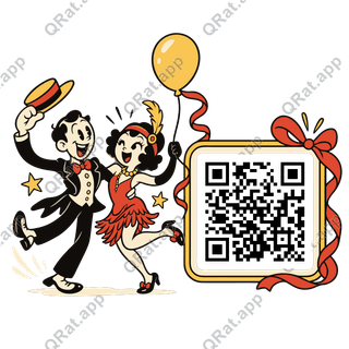 Birthday Dance Pair artwork with a customizable QR code area