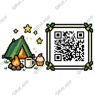 Birthday Campout artwork with a customizable QR code area