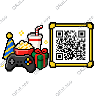Birthday Game Night artwork with a customizable QR code area