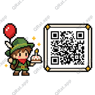 Birthday Game Hero artwork with a customizable QR code area