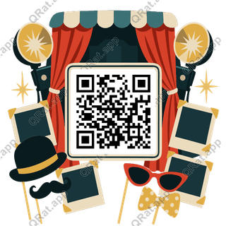 Photo Booth Frame artwork with a customizable QR code area