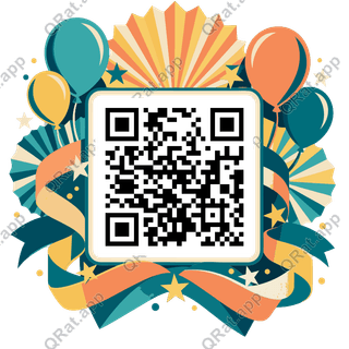 Celebration Sunburst Frame artwork with a customizable QR code area