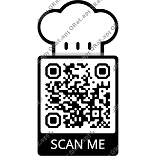 Chef Hat QR Frame surrounding a customizable QR code