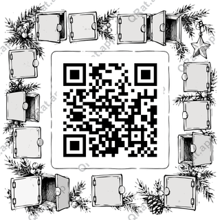 Advent Calendar Doors Frame artwork with a customizable QR code area