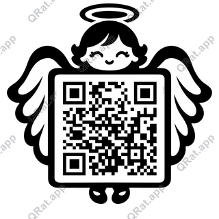 Angel Wings artwork with a customizable QR code area
