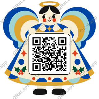 Christmas Angel Frame artwork with a customizable QR code area