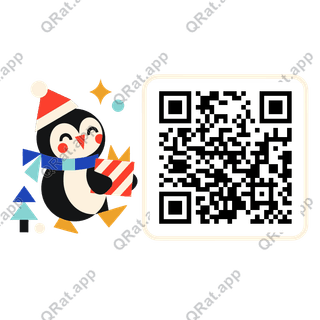 Parcel Penguin Cluster artwork with a customizable QR code area