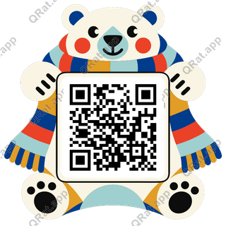 Polar Bear Frame artwork with a customizable QR code area